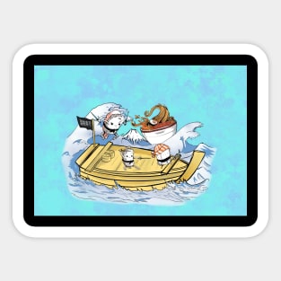 Sushi pirates in the sea Sticker